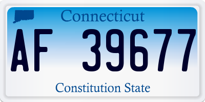 CT license plate AF39677