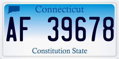 CT license plate AF39678