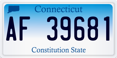 CT license plate AF39681