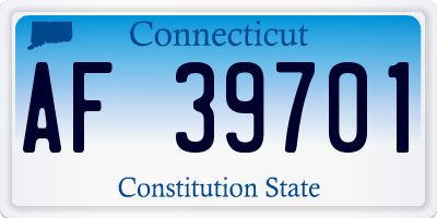 CT license plate AF39701