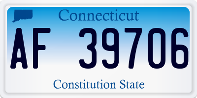 CT license plate AF39706