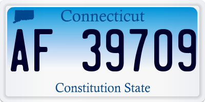 CT license plate AF39709