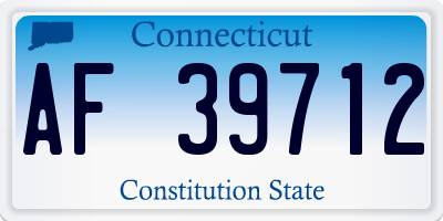 CT license plate AF39712