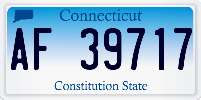 CT license plate AF39717