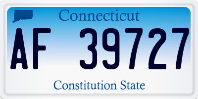 CT license plate AF39727