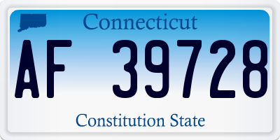 CT license plate AF39728