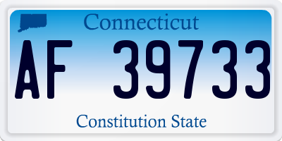 CT license plate AF39733