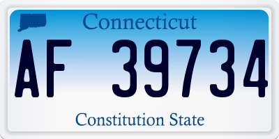 CT license plate AF39734