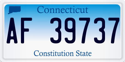 CT license plate AF39737