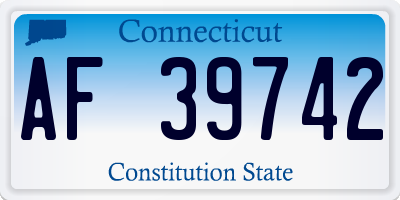 CT license plate AF39742
