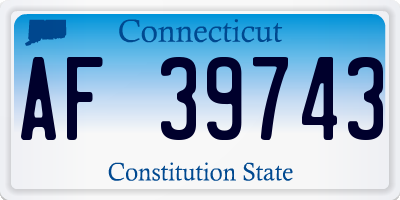 CT license plate AF39743