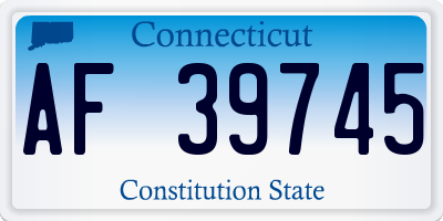 CT license plate AF39745