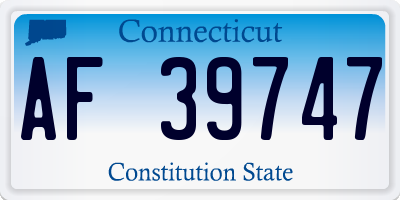 CT license plate AF39747
