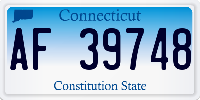 CT license plate AF39748