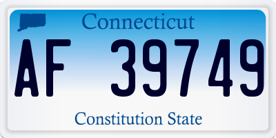 CT license plate AF39749