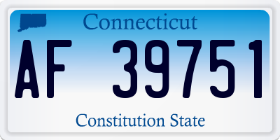 CT license plate AF39751