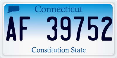 CT license plate AF39752