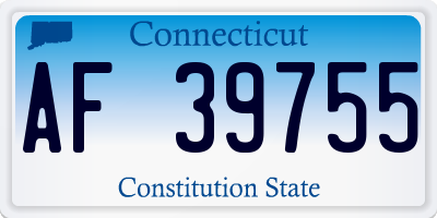 CT license plate AF39755