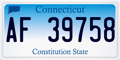 CT license plate AF39758