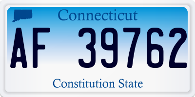 CT license plate AF39762