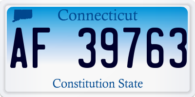 CT license plate AF39763