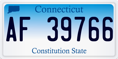 CT license plate AF39766