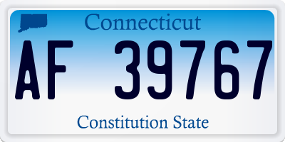 CT license plate AF39767