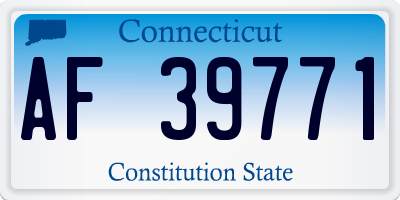 CT license plate AF39771