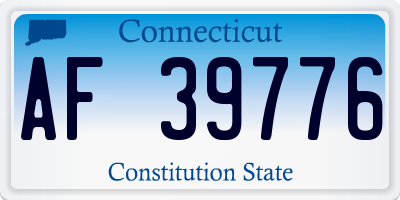 CT license plate AF39776