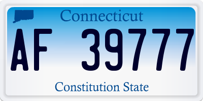 CT license plate AF39777