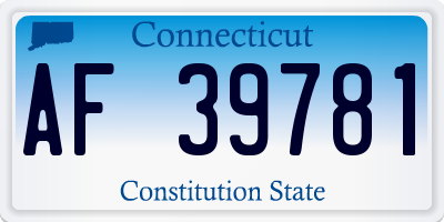 CT license plate AF39781