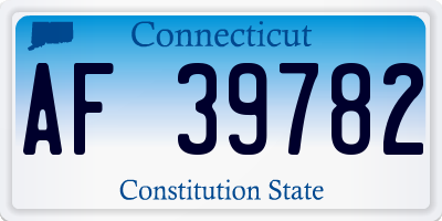 CT license plate AF39782
