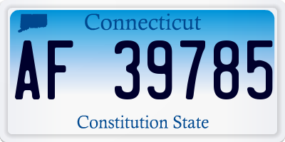 CT license plate AF39785