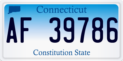 CT license plate AF39786