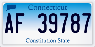 CT license plate AF39787