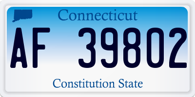 CT license plate AF39802