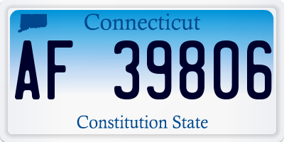 CT license plate AF39806