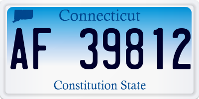 CT license plate AF39812