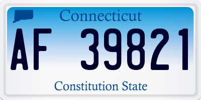 CT license plate AF39821