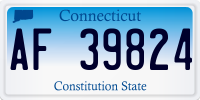 CT license plate AF39824