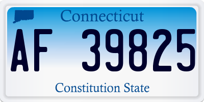 CT license plate AF39825