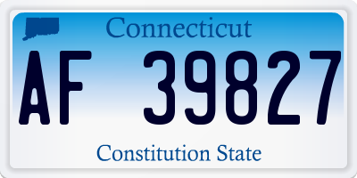 CT license plate AF39827