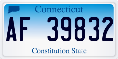 CT license plate AF39832