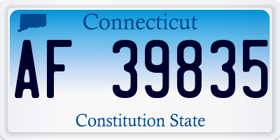 CT license plate AF39835