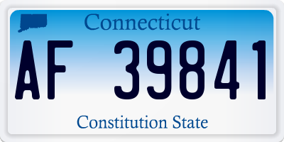 CT license plate AF39841