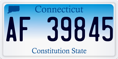 CT license plate AF39845