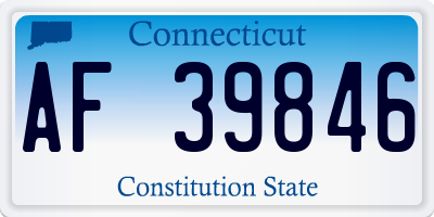 CT license plate AF39846
