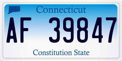 CT license plate AF39847