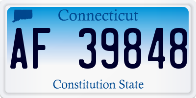 CT license plate AF39848