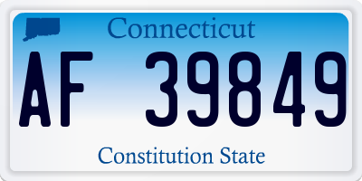 CT license plate AF39849